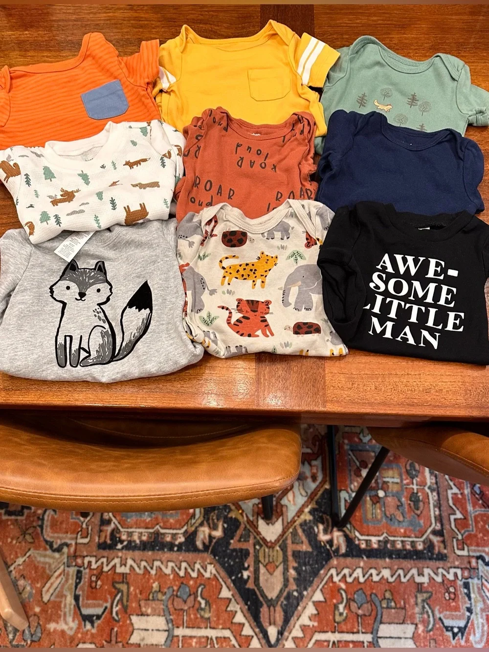 EUC/New Bundle of Baby Boys Onesies and Tops, 6-9 Months, Set of 9